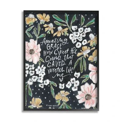 Stupell Industries Amazing Grace How Sweet Quote Wall Art