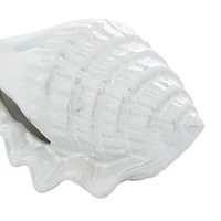 White Porcelain Coastal Seashell Sculpture Set