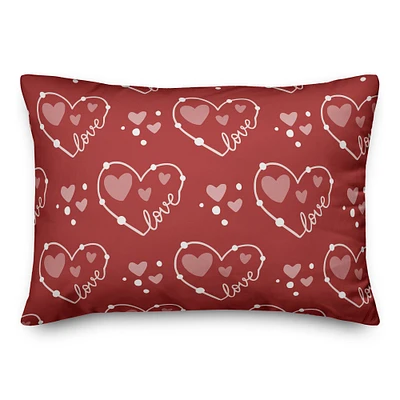 Script Love Heart Valentine's Day Throw Pillow
