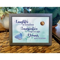 Laughter, Imagination, Dreams With Butterfly Coin in 5" x 7" Frame