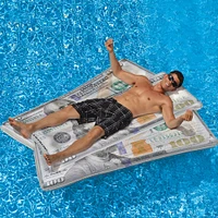 84" White & Green Benjamin Franklin Money Inflatable Pool Lounger