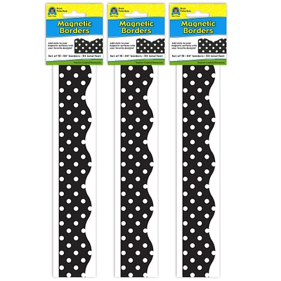 Teacher Created Resources® Black Polka Dots Magnetic Borders, 72ft.
