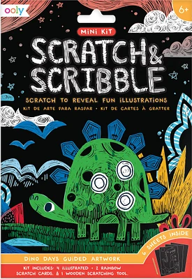 OOLY Mini Scratch & Scribble Dino Days Art Kit