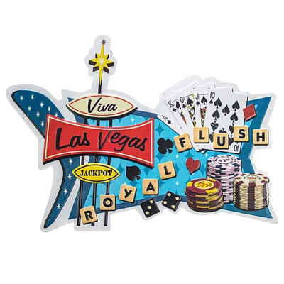 American Art Décor™ 18" Viva Las Vegas Royal Flush Metal Sign