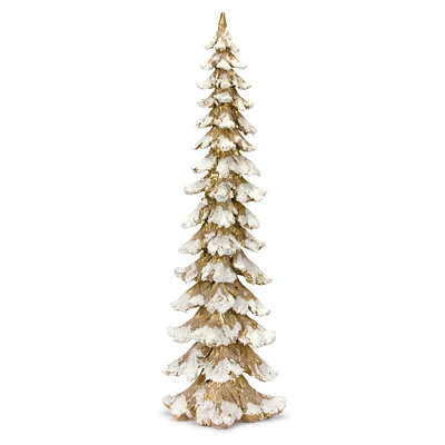 34.5" White & Gold Tree