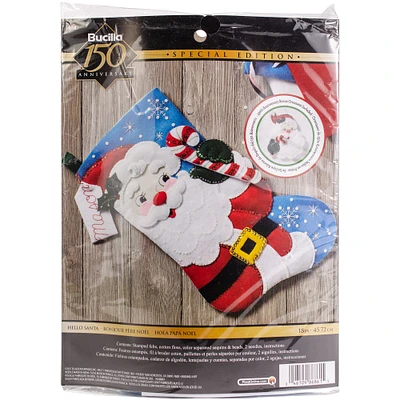 Bucilla® Hello Santa 18" Felt Stocking Applique Kit