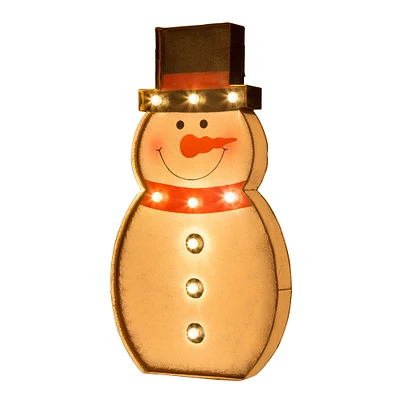 Glitzhome® 20" Christmas Marquee LED Snowman Décor