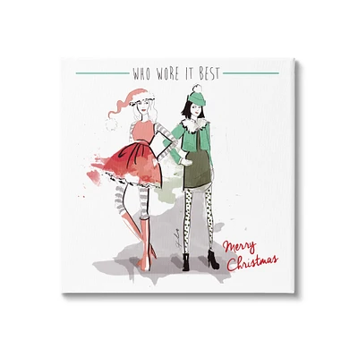 Stupell Industries Who Wore It Best Christmas Fashion Canvas Wall Art