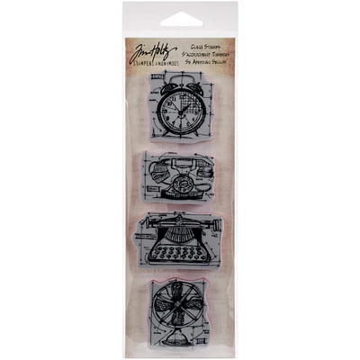 Stampers Anonymous Tim Holtz® Mini Vintage Blueprint Cling Stamps