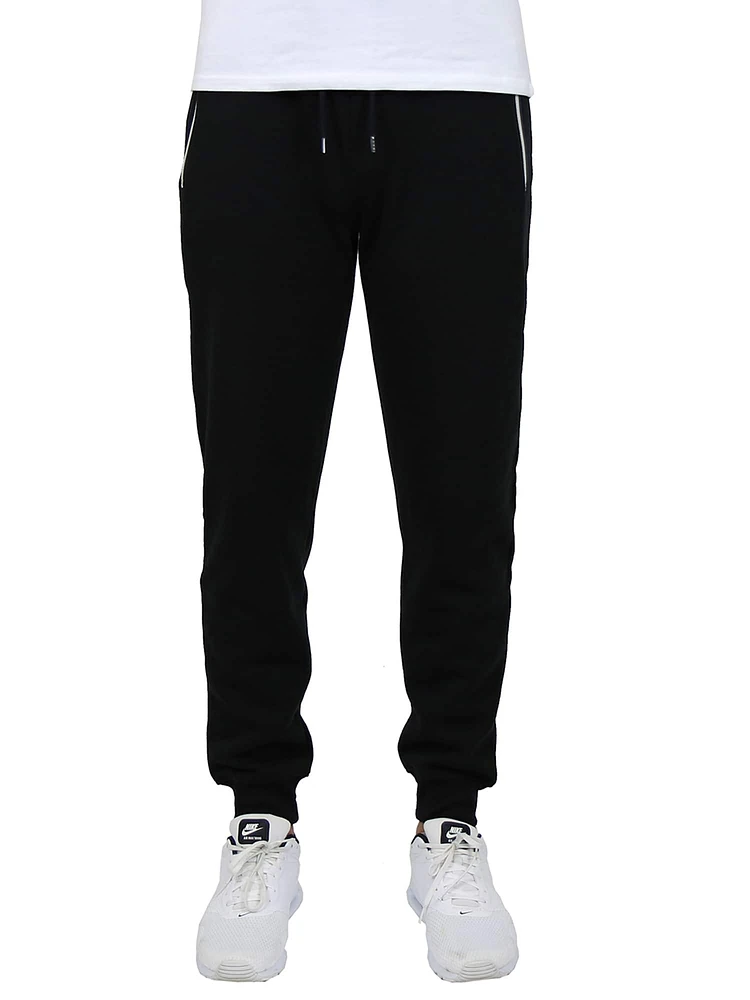 Galaxy by Harvic Men's Fleece-Lined Jogger Sweatpants With Zipper Pockets