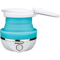 Brentwood Blue 0.85qt. Dual-Voltage Collapsible Travel Kettle