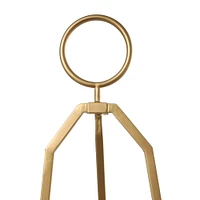 51.5" Gold Metal Adjustable Minimalistic Floor Easel with Circular Ring Top