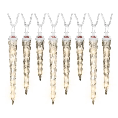 8ct. Classic White Shooting Star® Icicle LED String Lights