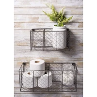 DII® Gray Wall Mount Chicken Wire Basket Set