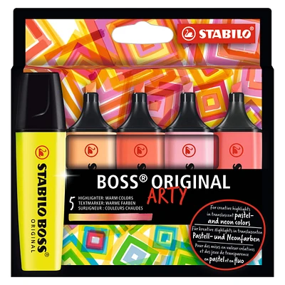 5 Packs: 5 ct. (25 total) STABILO® BOSS® Arty Warm Colors Original Highlighter Set