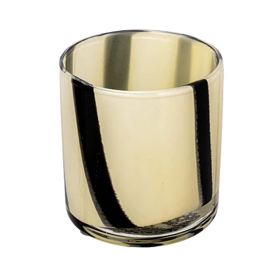 4" Striped Glass Votive Candle Holder