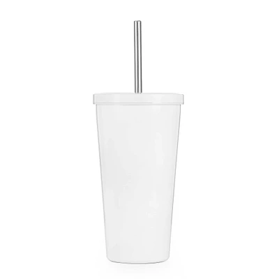19oz. Stainless Steel Tumbler with Straw by Celebrate It™