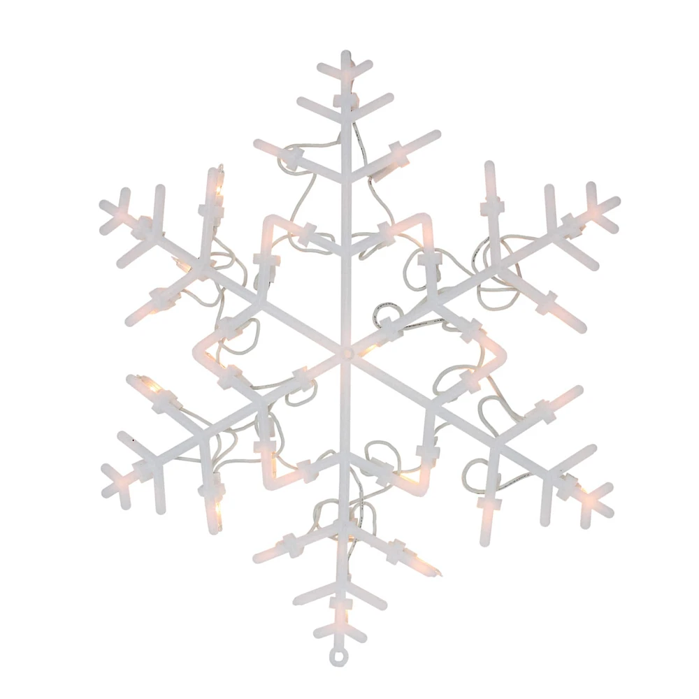 13.5" Lighted Snowflake Christmas Window Silhouette Decoration