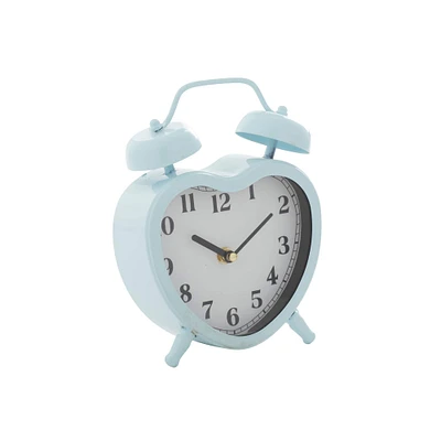 8" Blue Metal Farmhouse Heart Clock