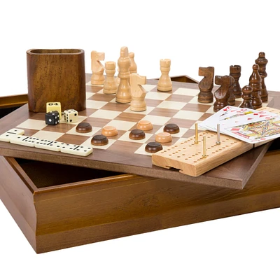 Toy Time Classic 7-in-1 Wooden Board Game Set