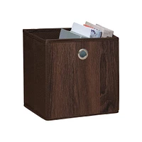 Organize It All Dark Brown Faux Wood Storage Cube