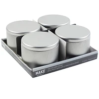 6oz. Silver Candle Making Tins by Make Market®, 4ct.