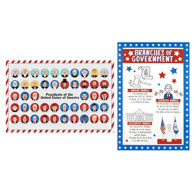 12 Packs: 2 ct. (24 total) Presidents & Branches of Government Posters by B2C™