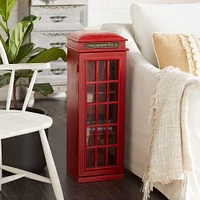 30" Red Wooden Telephone Booth CD Holder