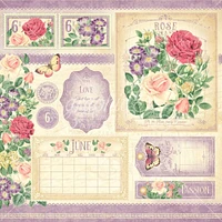 Graphic 45 Flower Market 12" x 12" June Double-Sided Cardstock, 15 Sheets