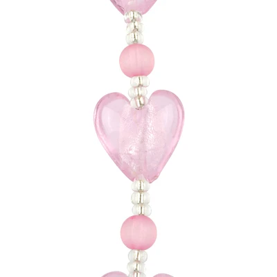 Pink Heart Lampwork Glass Bead Mix by Bead Landing™