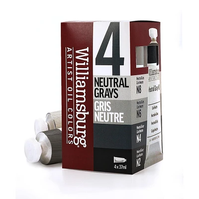 Williamsburg® Artist Oil Colors 4-Color Neutral Gray Set
