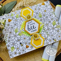 Hero Arts® Bold Prints™ Bees & Flowers Cling Stamp