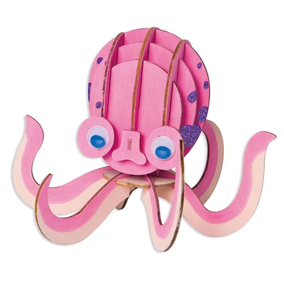 Color Your Way Octopus 3D Wood Puzzle Kit by Creatology™