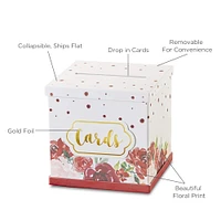 Kate Aspen® Burgundy Blush Floral Collapsible Card Box