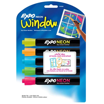 Expo Neon™ Dry-Erase Bullet Tip Window Markers