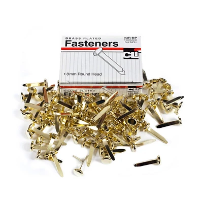 0.75" Brass Plated Paper Fasteners, 20 Boxes