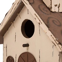 Glitzhome® Hanging Distressed Wood Garden Church Bird House