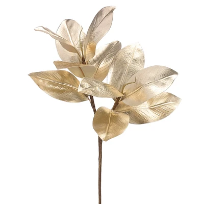 28.5" Magnollia Leaf Stem, Gold