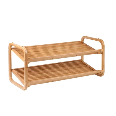 Honey Can Do 2-Tier Bamboo Shoe Rack