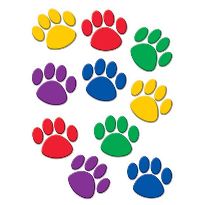Colorful Paw Print Accents, 30 Per Pack, 6 Packs