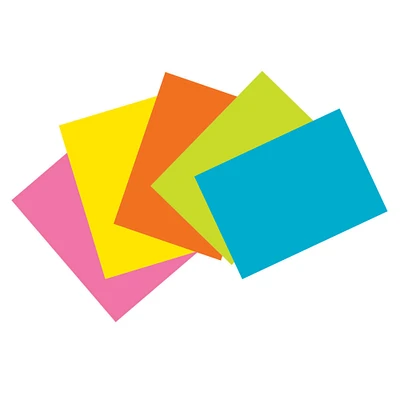 Super Bright Unruled  Index Cards, 4" x 6", 6 Packs