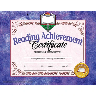 Flipside Products 8.5” x 11” Reading Achievement Certificate, 6 Pack Bundle