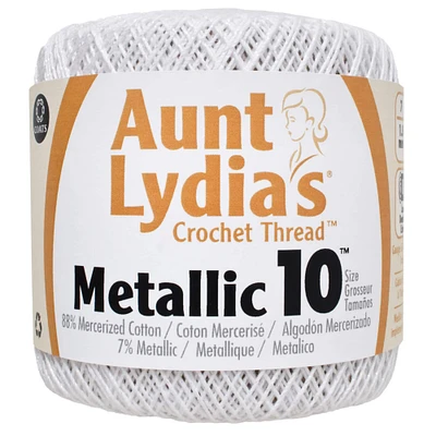15 Pack: Aunt Lydia's® Metallic White Pearl Crochet Thread™