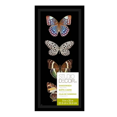 Black Panel Shadow Box, 9" x 20" By Studio Décor®