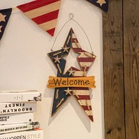 Glitzhome® Wooden "Welcome" Star Hanging Wall Sign