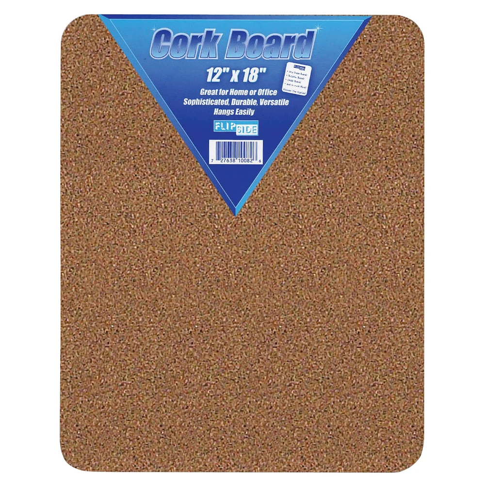 Flipside Cork Bulletin Board, 12" x 18", Pack of 6