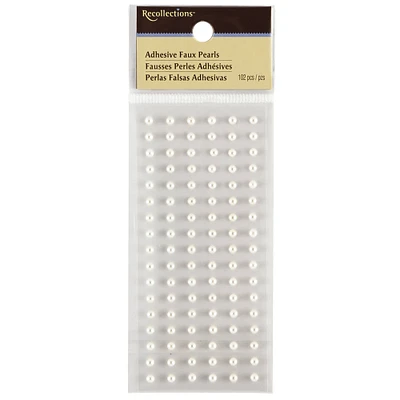 12 Packs: 40 ct. (480 total) White Faux Pearl Adhesives by Recollections™