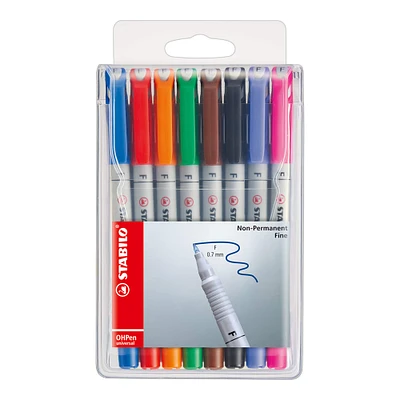 Stabilo® Water-Soluble Fine OH Pen 8 Color Set