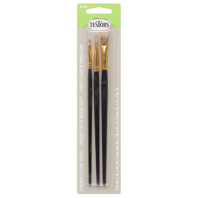 Testors® Flat 3 Piece Premium Brush Set