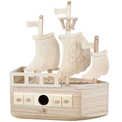 11" Pirate Ship Wooden Birdhouse by Make Market®